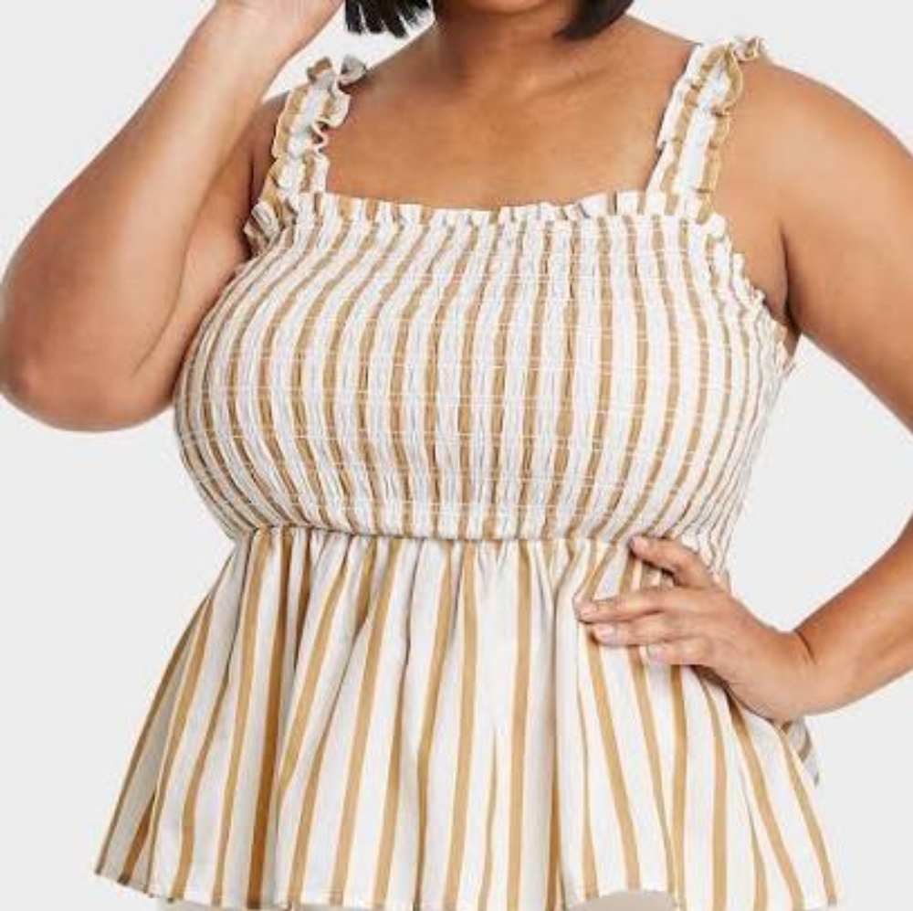 Women's Ava and Viv plus sized ruched peplum tank top size 4x NWOT
